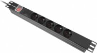 Lanberg PDU-05E-0200-IEC-BK 1U 19" 5-ös túlfeszültség védő elosztó 2m - Fekete