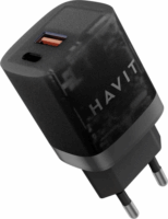 Havit UC30 EU USB-A / USB-C Hálózati Gyorstöltő Adapter 30W - Fekete