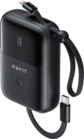 Havit PB5215 Powerbank integrált kábellel Lightning / Type-C / 10000mAh 22,5W - Fekete