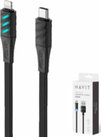 Havit CB6255 USB-C apa - USB-A apa Adat és töltőkábel 1m - Fekete