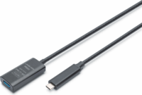 Digitus DA-73113 USB-C apa - USB-A anya 3.2 Aktív Hosszabbító kábel 5m - Fekete