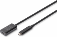 Digitus DA-73112 USB-C apa - USB-C anya 3.2 Aktív Hosszabbító kábel 5m - Fekete