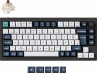 Keychron Q1 Max Q1M-M3 Gateron Jupiter Brown Switch Wireless USB-C Billentyűzet DE - Fekete/Fehér