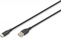 Digitus USB-A apa - USB-C apa 2.0 Adat és töltő kábel 1m - Fekete