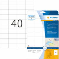 Herma 52,5x29,7 mm Átlátszó Etikett tintasugaras és lézer nyomtatóhoz (1000 címke / csomag)