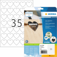 Herma 35x35 mm Szív formájú Címke tintasugaras és lézer nyomtatóhoz (350 címke / csomag)