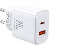 Joyroom JR-TCF05 USB-A/USB-C Hálózati Töltő Adapter 20W - Fehér