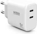 Urban Factory 2xUSB-C Hálózati Töltő Adapter 65W - Fehér