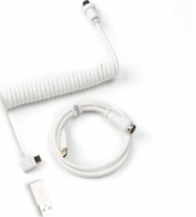 Keychron Coiled Aviator USB-C -> USB-C M/M adatkábel 1.36m 90°/egyenes - Fehér