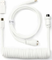 Keychron Coiled Aviator USB-C -> USB-C M/M adatkábel 1.36m - Fehér