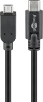 Goobay 67993 USB-C apa - MicroUSB-B 2.0 Adat és töltőkábel 1m - Fekete