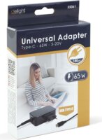 Delight 55061 Univerzális Laptop Töltő Adapter 1,8m (65W / USB-C) - Fekete