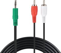 Sandberg 3.5mm Jack apa - 2xRCA apa Átalakító Adapter Kábel 2m - Fekete