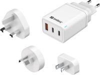 Sandberg 2xUSB-C / USB-A Univerzális Hálózati Töltő Adapter 65W - Fehér