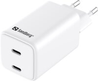 Sandberg 2xUSB-C Hálózati Töltő Adapter 65W - Fehér