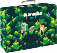 Oxybag Playworld Pixel mintás tárolóbőrönd - Zöld