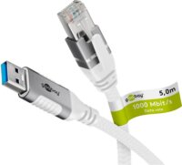 goobay USB-A 3.2 Gen1 - RJ-45 Ethernet Átalakító kábel 5m - Fehér