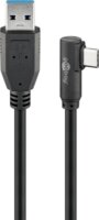 goobay 66502 USB-A apa - USB-C 90° apa Adat és töltő kábel 1.5m - Fekete