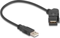 Delock 67151 USB Type-A 2.0 apa - USB-A 2.0 anya Átalakító Adapter Kábel 45 fokos 30cm - Fekete