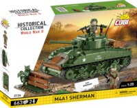 Cobi Blocks M4A1 Sherman tank 663 darabos építő készlet 2 figurával