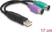 Delock 61051 USB-A apa - 2xPS/2 Átalakító Adapter Kábel - Fekete