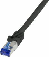 Logilink C6A013S S/FTP Cat.6A RJ45 Patch Kábel 0,25m - Fekete