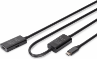 Digitus DA-73109 USB-C apa - USB-C anya 3.2 Aktív hosszabbító kábel 10m - Fekete