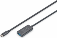 Digitus DA-73110 USB-C apa - USB-A anya 3.2 Aktív hosszabbító kábel 5m - Fekete