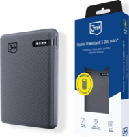 3mk Pocket Powerbank USB Type-C / 5000mAh 12W - Szürke