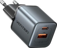 Vention GaN USB-C + USB-A Hálózati Gyorstöltő Adapter 30W - Szürke