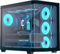 AeroCool P500C Midi Torony Számítógépház + 4db 120mm ARGB ventilátor - Fekete