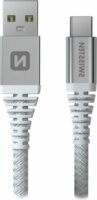 Swissten 71541011 USB-A apa - USB-C apa Kevlár Adat- és töltőkábel 1,5m - Fehér