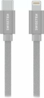 Swissten 71529202 USB-C apa - Lightning apa Adat- és töltőkábel 2m - Szürke