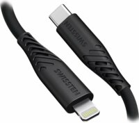 Swissten 71534010 USB-C apa - Lightning apa Adat és töltő kábel 1.5m - Fekete