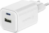 Swissten 22071300 USB-A / USB-C Hálózati Gyorstöltő Adapter 45W - Fehér