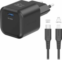 Swissten 22070250 USB-C Hálózati Gyorstöltő Dokkoló Lightning Kábellel (1,2m) 35W - Fekete