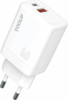 Yooup NC48-D USB-A/USB-C Hálózati Gyorstöltő Adapter 45W - Fehér