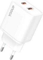 Yooup NC63-D USB-A / USB-C Hálózati Töltő Adapter 20W - Fehér