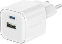 Swissten 22071200 USB-A / USB-C Hálózati Gyorstöltő Adapter 35W - Fehér