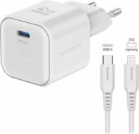 Swissten 22070120 USB-C Hálózati Töltő Adapter Lightning Kábellel (1,2m) 20W - Fehér