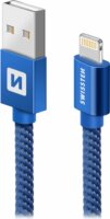 Swissten 71523208 USB-A apa - Ligthning apa Adat- és Töltőkábel 1.2m - Kék