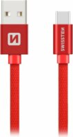 Swissten 71521306 USB-A apa - USB-C apa Adat- és Töltőkábel 2m - Piros