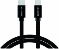 Swissten 71528201 USB-C apa - USB-C apa Adat- és Töltőkábel 2m - Fekete