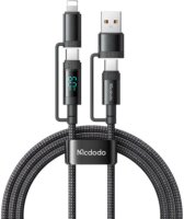 McDodo CA-1990 USB-C/Lightning apa - USB-A/USB-C apa Adat és töltő kábel 1.2m - Fekete