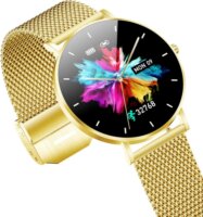 Manta Alexa Lux Gold Női Okosóra 42mm Pink ajándék szíjjal - Arany