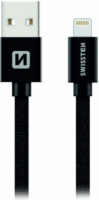 Swissten 71524301 USB-A apa - Lightning apa Adat- és töltőkábel 2m - Fekete