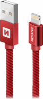 Swissten 71524206 USB-A apa - Lightning apa Adat- és töltőkábel 1.2m - Piros