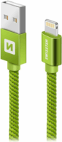 Swissten 71523307 USB-A apa - Lightning apa Adat- és töltőkábel 2m - Zöld