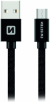 Swissten 71527300 USB-A apa - Micro-USB apa Adat- és töltőkábel 3m - Fekete