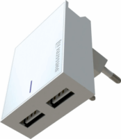 Swissten 22045000 2xUSB-A Hálózati Töltő Adapter + Lightning Kábel 1.2m 15W - Fehér